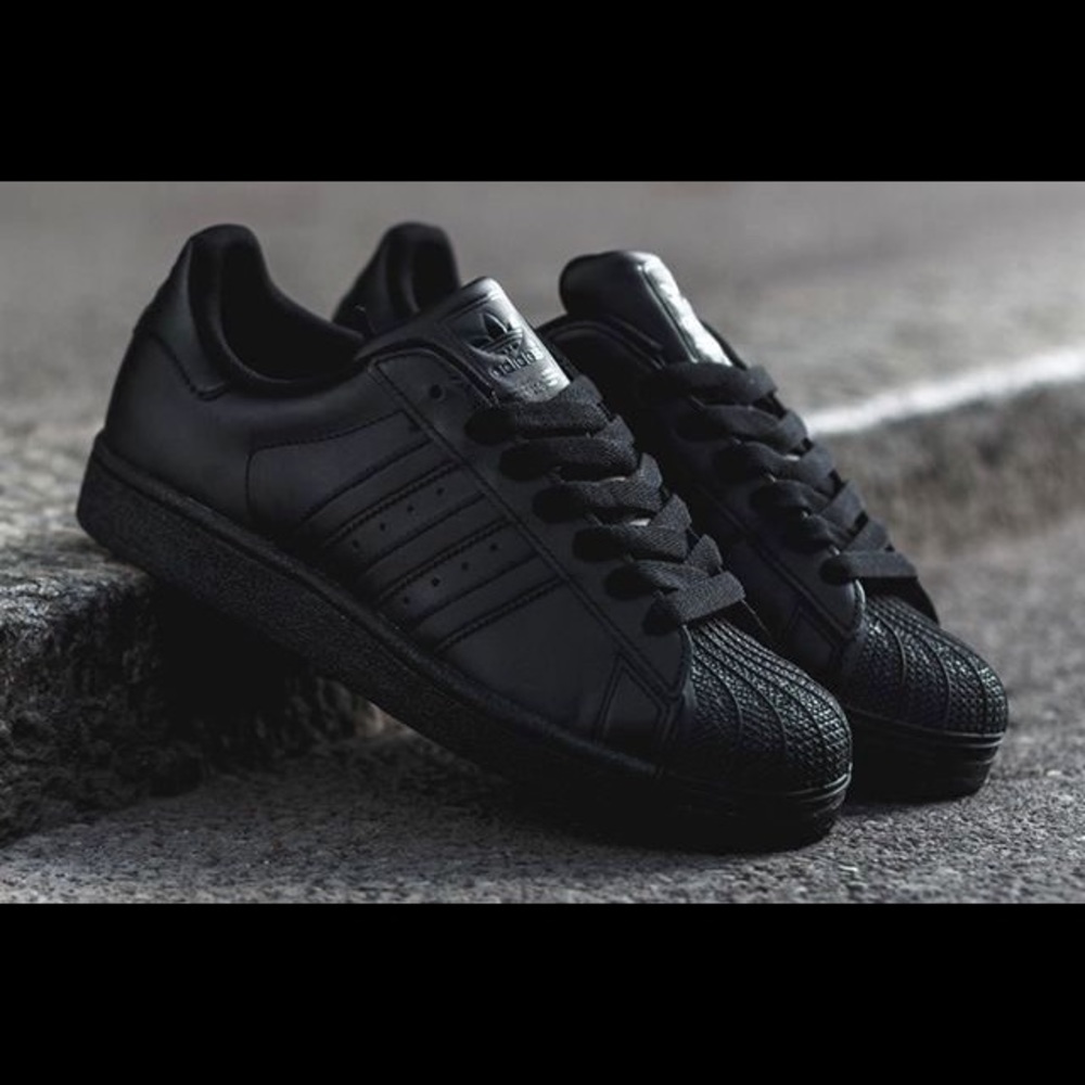 Classic Black Adidas 3 Stripe Sneakers